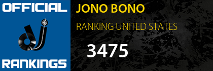 JONO BONO RANKING UNITED STATES