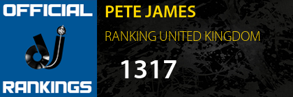 PETE JAMES RANKING UNITED KINGDOM