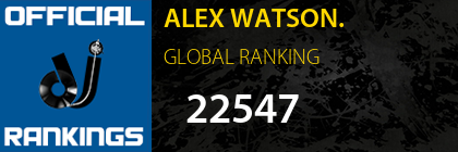 ALEX WATSON. GLOBAL RANKING