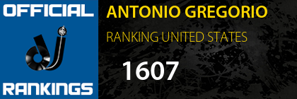 ANTONIO GREGORIO RANKING UNITED STATES