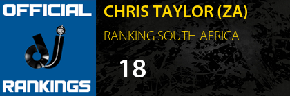 CHRIS TAYLOR (ZA) RANKING SOUTH AFRICA