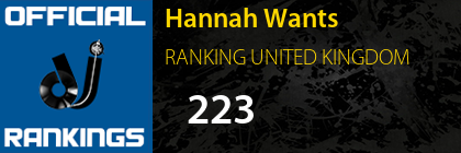 Hannah Wants RANKING UNITED KINGDOM