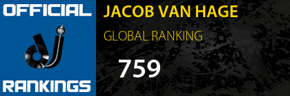 JACOB VAN HAGE GLOBAL RANKING