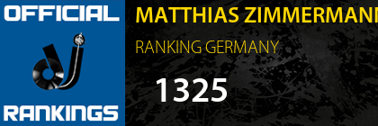 MATTHIAS ZIMMERMANN RANKING GERMANY