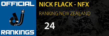 NICK FLACK - NFX RANKING NEW ZEALAND