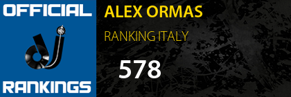 ALEX ORMAS RANKING ITALY