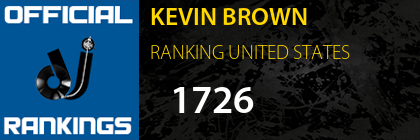 KEVIN BROWN RANKING UNITED STATES