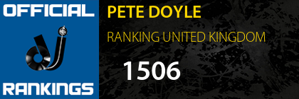 PETE DOYLE RANKING UNITED KINGDOM