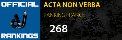 ACTA NON VERBA RANKING FRANCE