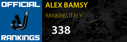 ALEX BAMSY RANKING ITALY