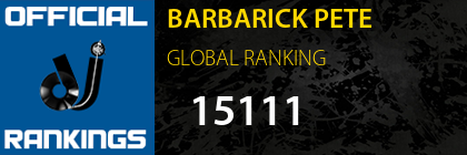 BARBARICK PETE GLOBAL RANKING