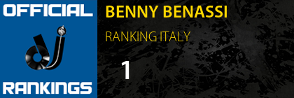 BENNY BENASSI RANKING ITALY