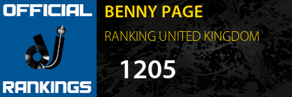 BENNY PAGE RANKING UNITED KINGDOM