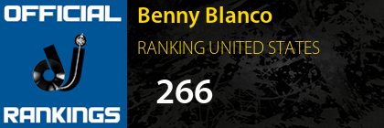 Benny Blanco RANKING UNITED STATES