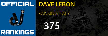 DAVE LEBON RANKING ITALY