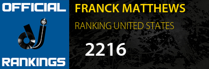FRANCK MATTHEWS RANKING UNITED STATES
