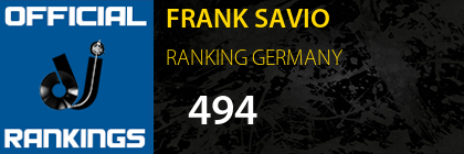 FRANK SAVIO RANKING GERMANY