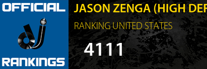 JASON ZENGA (HIGH DEF) RANKING UNITED STATES