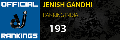 JENISH GANDHI RANKING INDIA