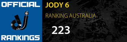 JODY 6 RANKING AUSTRALIA