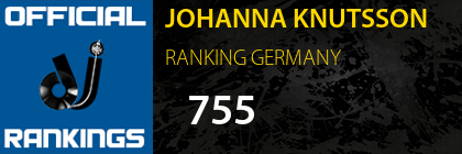 JOHANNA KNUTSSON RANKING GERMANY
