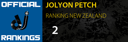 JOLYON PETCH RANKING NEW ZEALAND