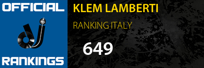 KLEM LAMBERTI RANKING ITALY