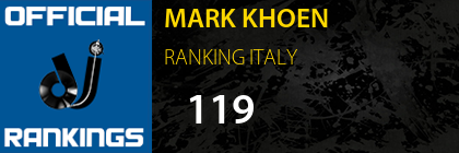 MARK KHOEN RANKING ITALY