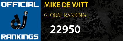 MIKE DE WITT GLOBAL RANKING