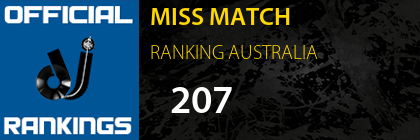 MISS MATCH RANKING AUSTRALIA