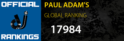 PAUL ADAM'S GLOBAL RANKING