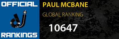 PAUL MCBANE GLOBAL RANKING