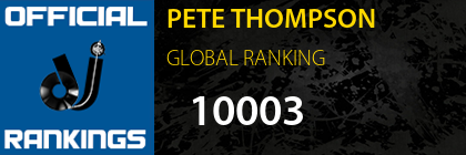 PETE THOMPSON GLOBAL RANKING