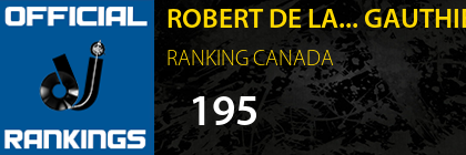 ROBERT DE LA... GAUTHIER RANKING CANADA