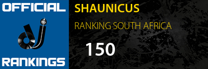 SHAUNICUS RANKING SOUTH AFRICA