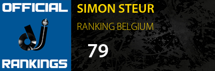SIMON STEUR RANKING BELGIUM