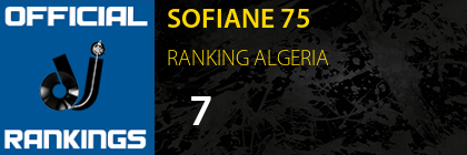 SOFIANE 75 RANKING ALGERIA