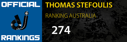 THOMAS STEFOULIS RANKING AUSTRALIA
