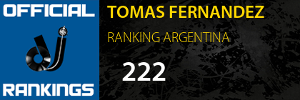 TOMAS FERNANDEZ RANKING ARGENTINA