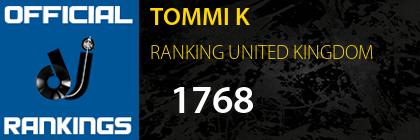 TOMMI K RANKING UNITED KINGDOM