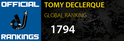 TOMY DECLERQUE GLOBAL RANKING