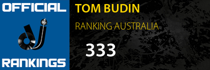 TOM BUDIN RANKING AUSTRALIA