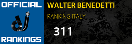 WALTER BENEDETTI RANKING ITALY